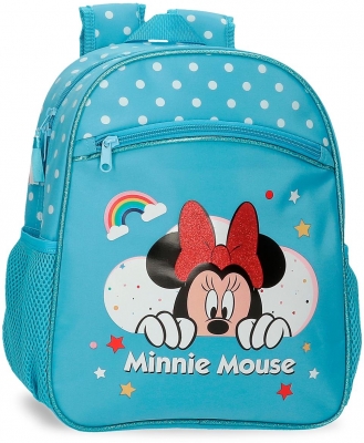 Ghiozdan fete clasa 0, Minnie Mouse Rainbow, bleu, Disney